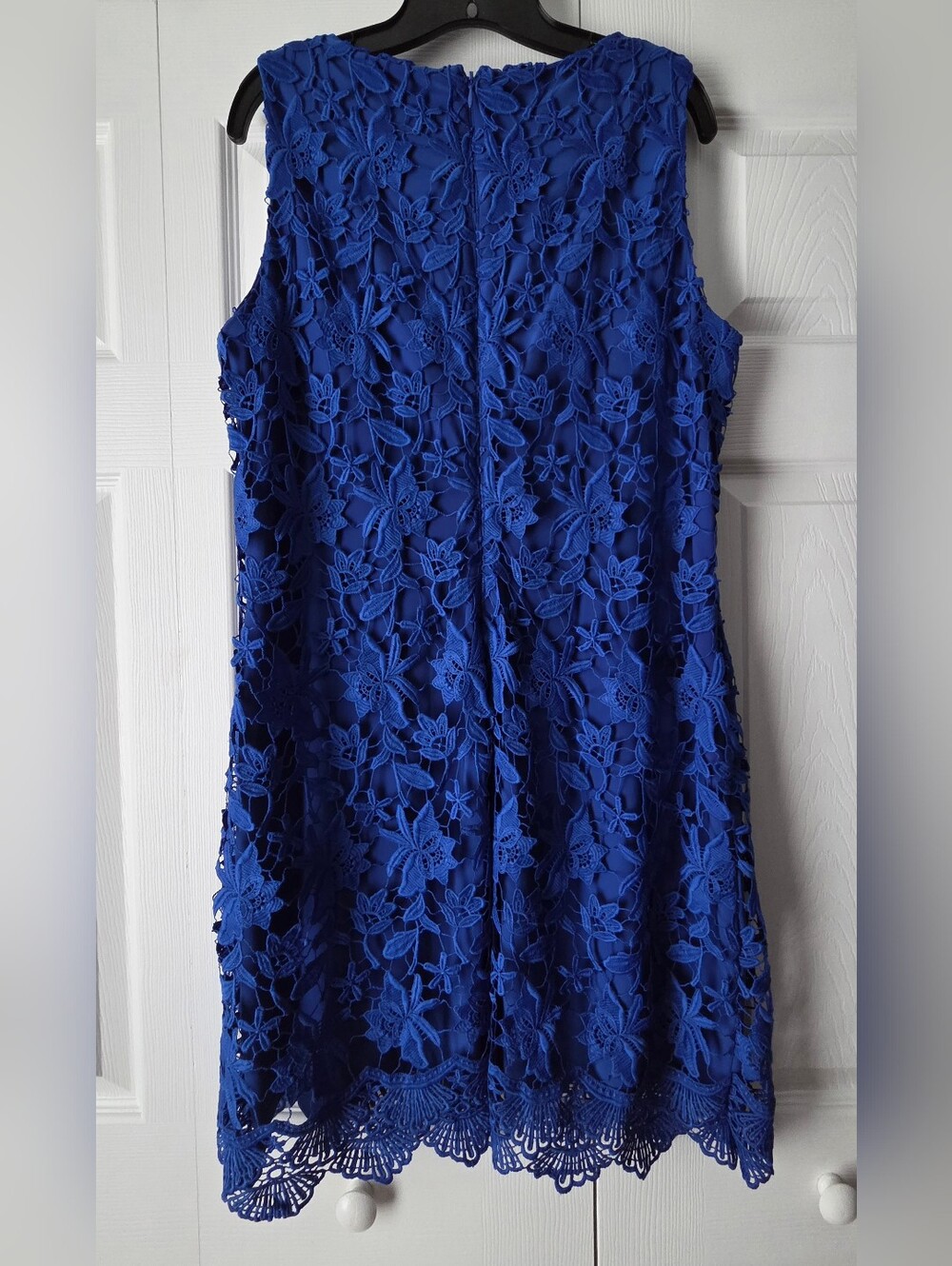 Lauren Ralph Lauren Royal Blue Floral Sleeveless Dress Size 16 - Picture 8 of 14